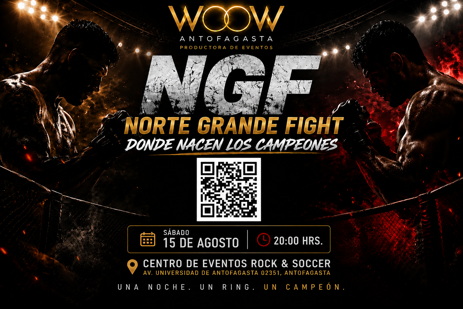 Publicidad Norte Grande Fight, compra de entradas con QR